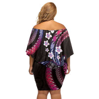 Hawaii Shaka Sign Off Shoulder Short Dress Fantastic Frangipani Sweet Vibes LT01 - Polynesian Pride