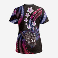 Hawaii Shaka Sign Scrub Top Fantastic Frangipani Sweet Vibes LT01 - Polynesian Pride