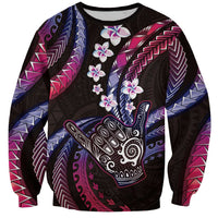 Hawaii Shaka Sign Sweatshirt Fantastic Frangipani Sweet Vibes LT01 Unisex Pink - Polynesian Pride