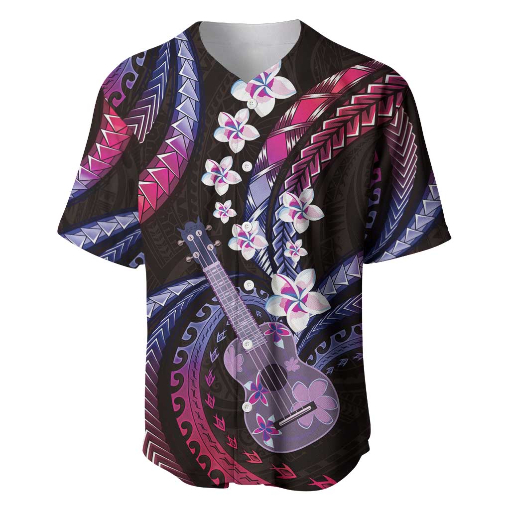 Hawaiian Ukulele Baseball Jersey Sweet Dream Fantastic Plumeria LT01 Pink - Polynesian Pride