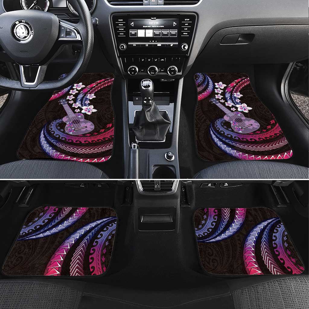 Hawaiian Ukulele Car Mats Sweet Dream Fantastic Plumeria LT01 Set 4pcs Pink - Polynesian Pride