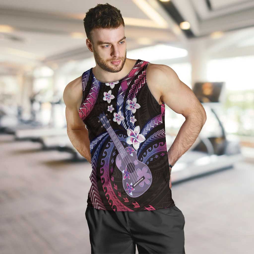 Hawaiian Ukulele Men Tank Top Sweet Dream Fantastic Plumeria LT01 Pink - Polynesian Pride