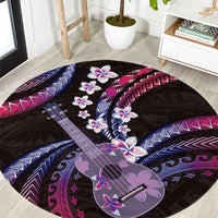 Hawaiian Ukulele Round Carpet Sweet Dream Fantastic Plumeria LT01 Pink - Polynesian Pride
