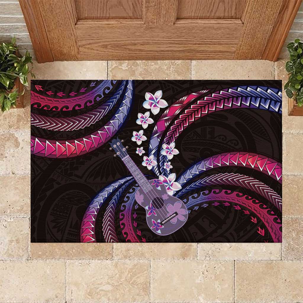 Hawaiian Ukulele Rubber Doormat Sweet Dream Fantastic Plumeria LT01 Pink - Polynesian Pride