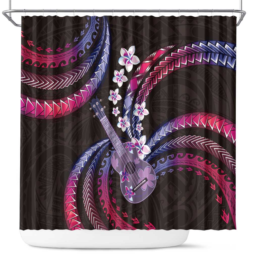 Hawaiian Ukulele Shower Curtain Sweet Dream Fantastic Plumeria LT01 Pink - Polynesian Pride