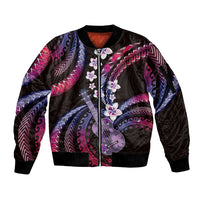 Hawaiian Ukulele Sleeve Zip Bomber Jacket Sweet Dream Fantastic Plumeria LT01 Unisex Pink - Polynesian Pride