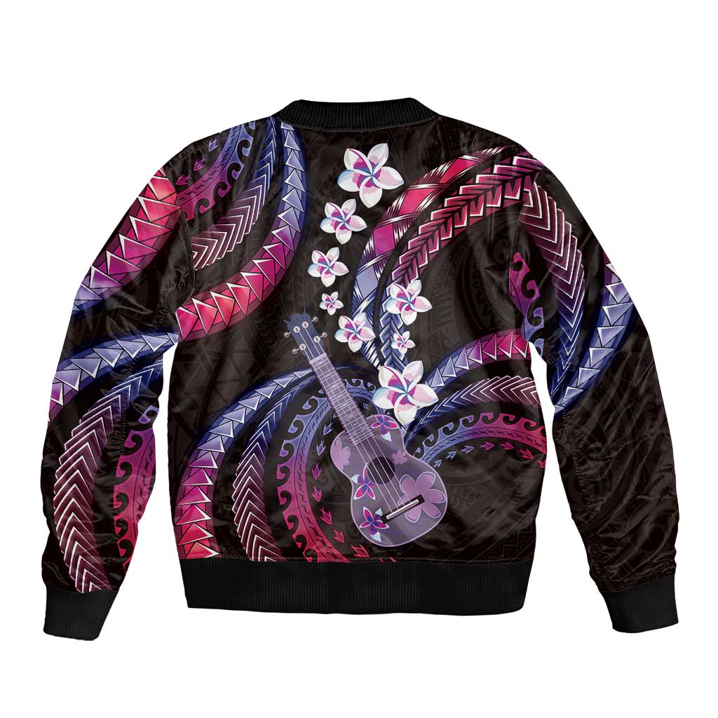 Hawaiian Ukulele Sleeve Zip Bomber Jacket Sweet Dream Fantastic Plumeria LT01 - Polynesian Pride