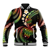Hawaii Turtles Plumeria Baseball Jacket Reggae Polynesian Pattern LT01 Unisex Reggae - Polynesian Pride