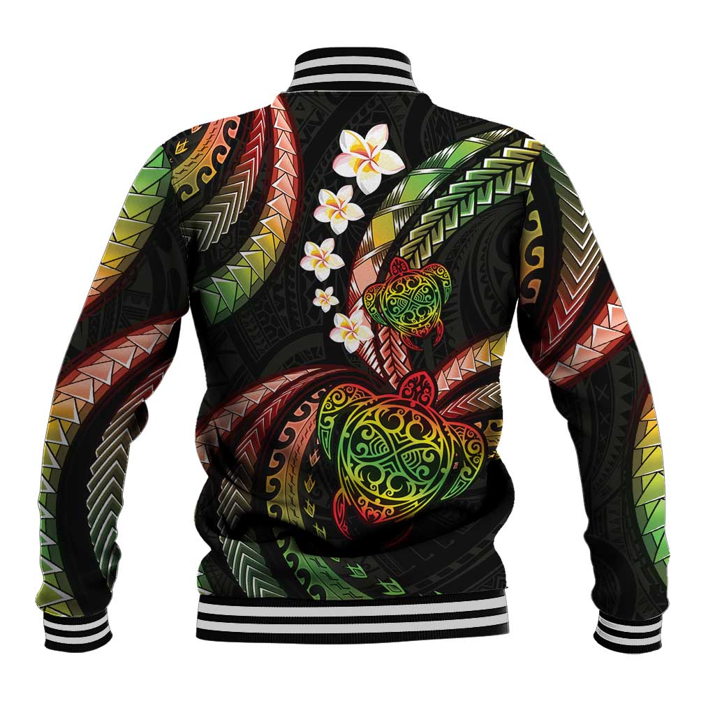 Hawaii Turtles Plumeria Baseball Jacket Reggae Polynesian Pattern LT01 - Polynesian Pride