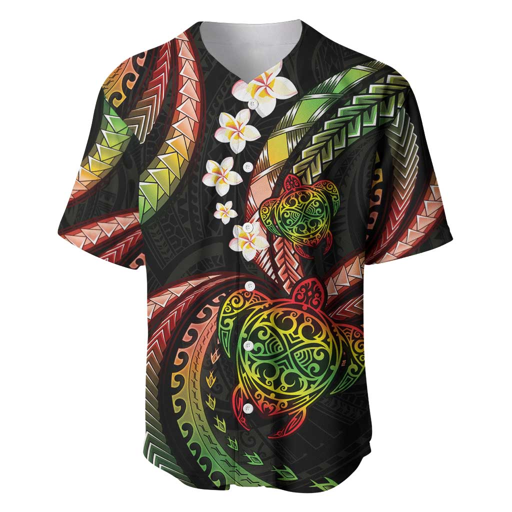 Hawaii Turtles Plumeria Baseball Jersey Reggae Polynesian Pattern LT01 Reggae - Polynesian Pride