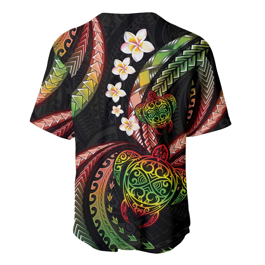Hawaii Turtles Plumeria Baseball Jersey Reggae Polynesian Pattern LT01 - Polynesian Pride