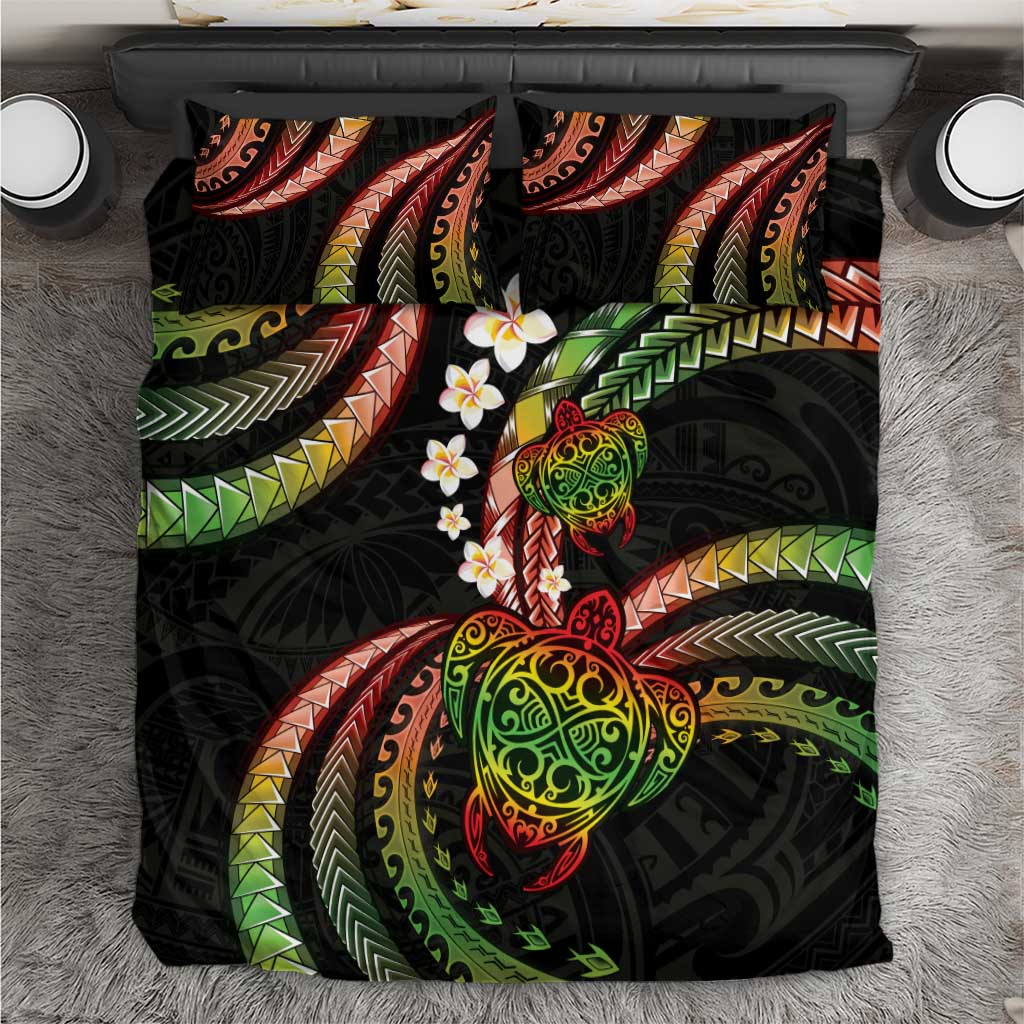 Hawaii Turtles Plumeria Bedding Set Reggae Polynesian Pattern LT01 Reggae - Polynesian Pride