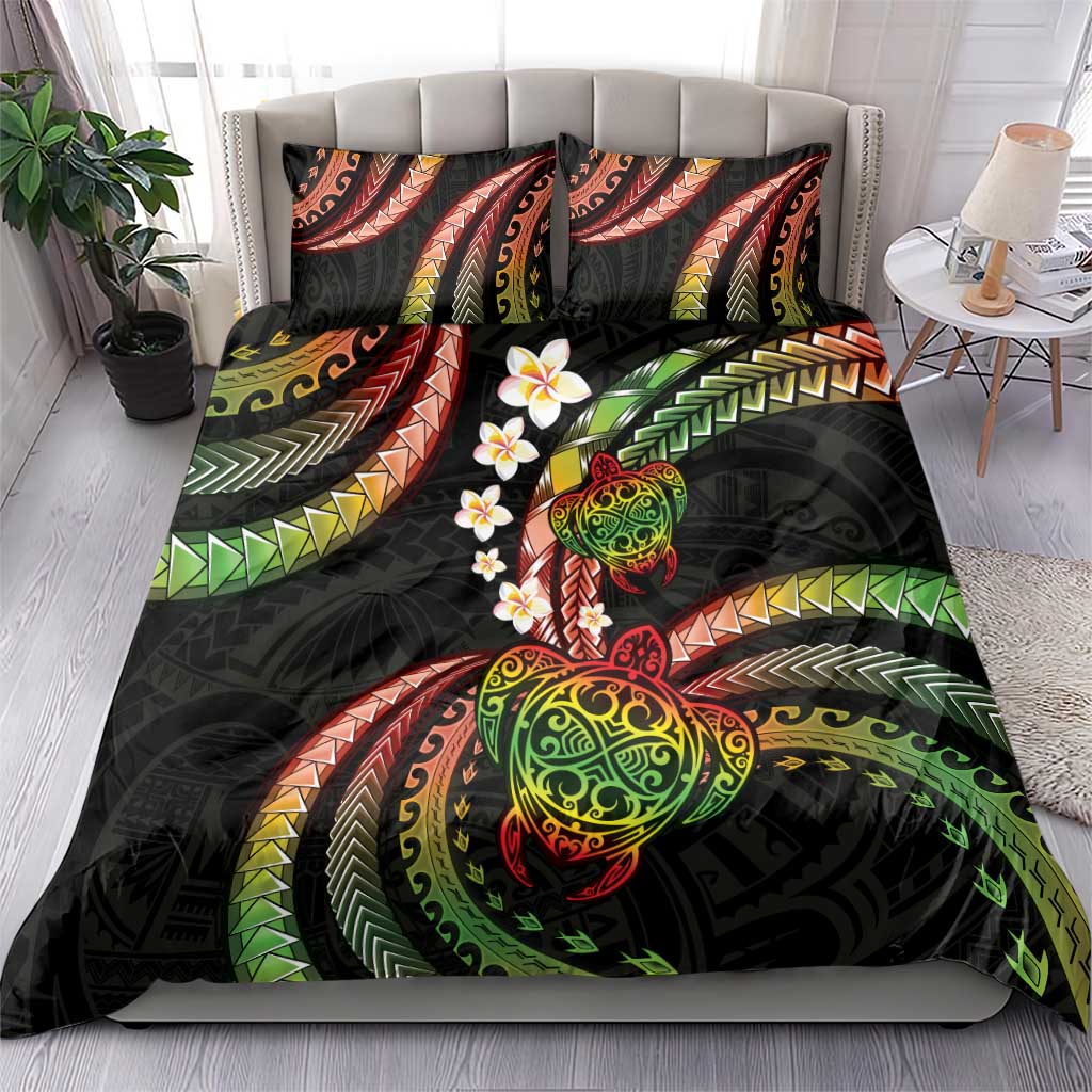 Hawaii Turtles Plumeria Bedding Set Reggae Polynesian Pattern LT01 - Polynesian Pride