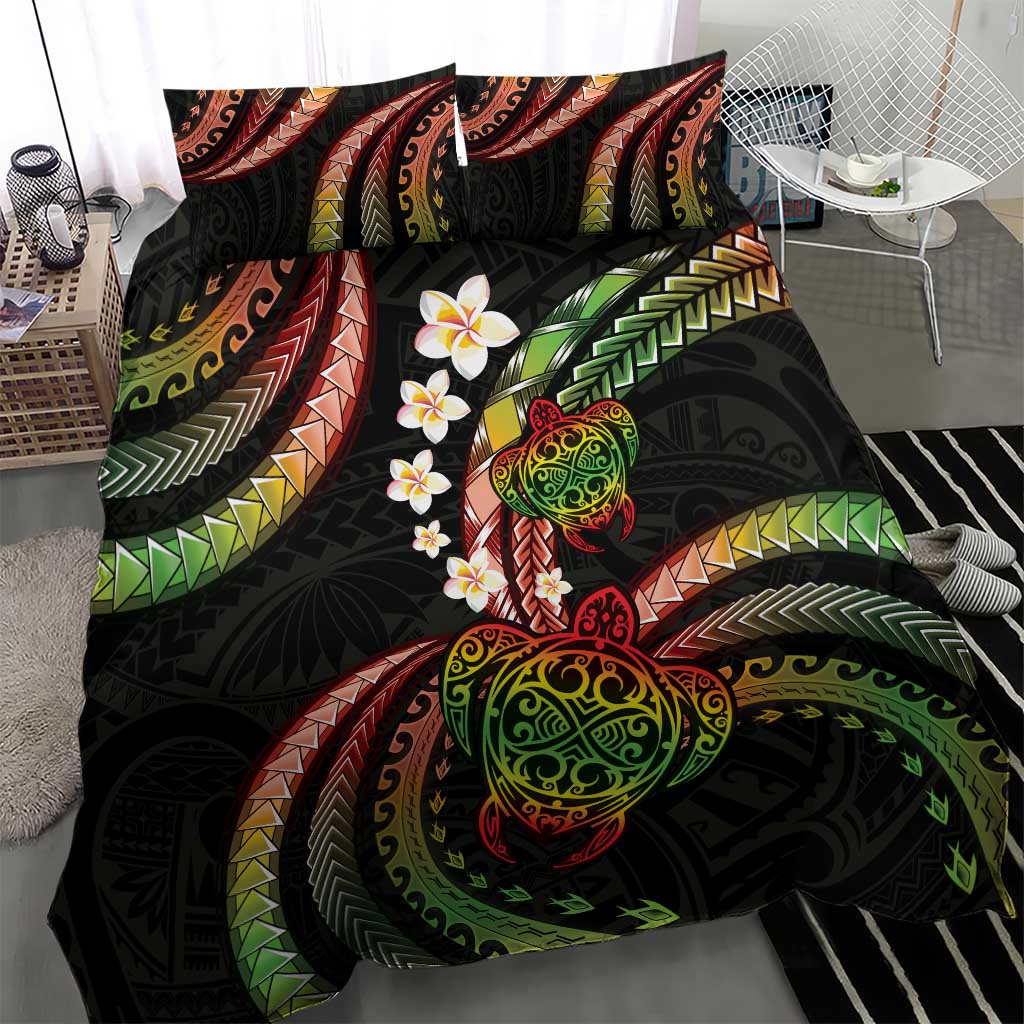 Hawaii Turtles Plumeria Bedding Set Reggae Polynesian Pattern LT01 - Polynesian Pride