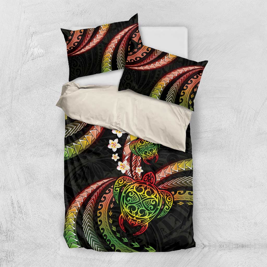 Hawaii Turtles Plumeria Bedding Set Reggae Polynesian Pattern LT01 US Twin 172cm x 218cm Reggae - Polynesian Pride