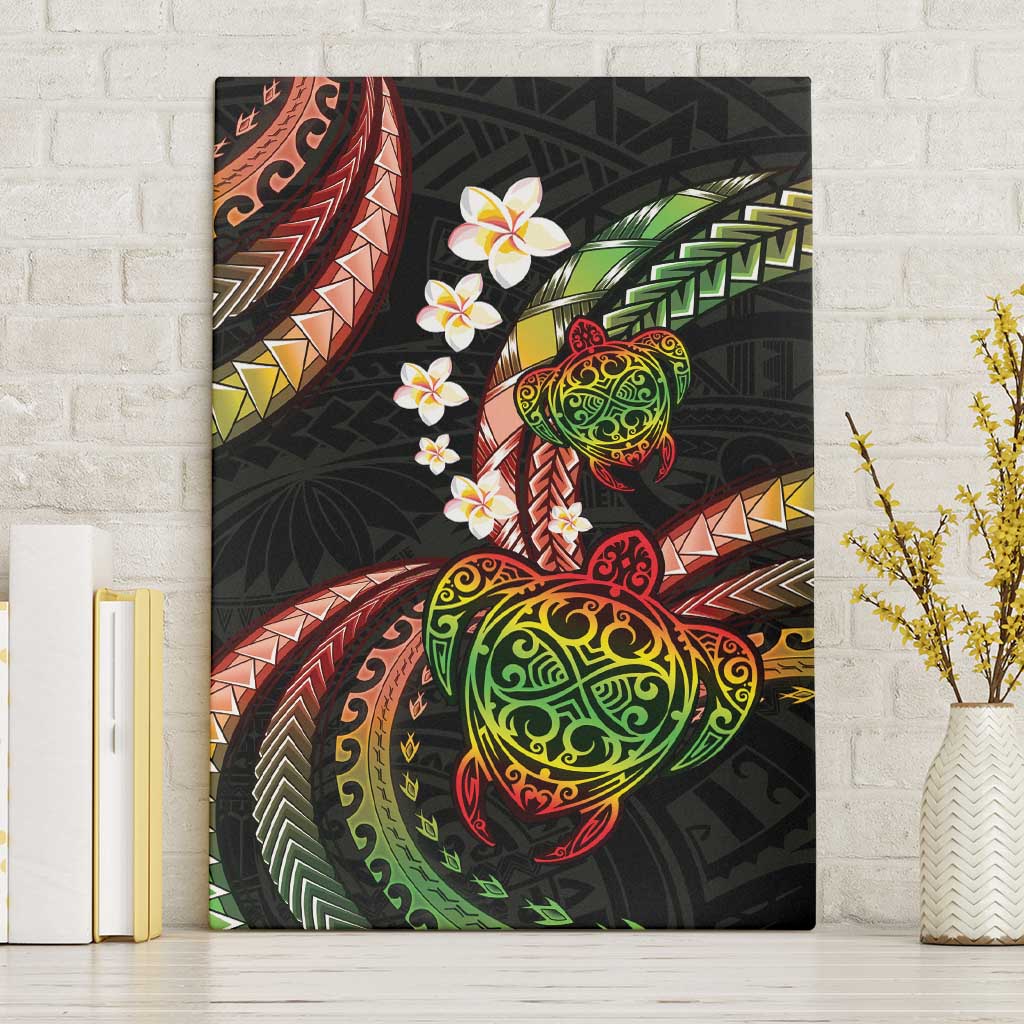 Hawaii Turtles Plumeria Canvas Wall Art Reggae Polynesian Pattern LT01 Without Frame Reggae - Polynesian Pride