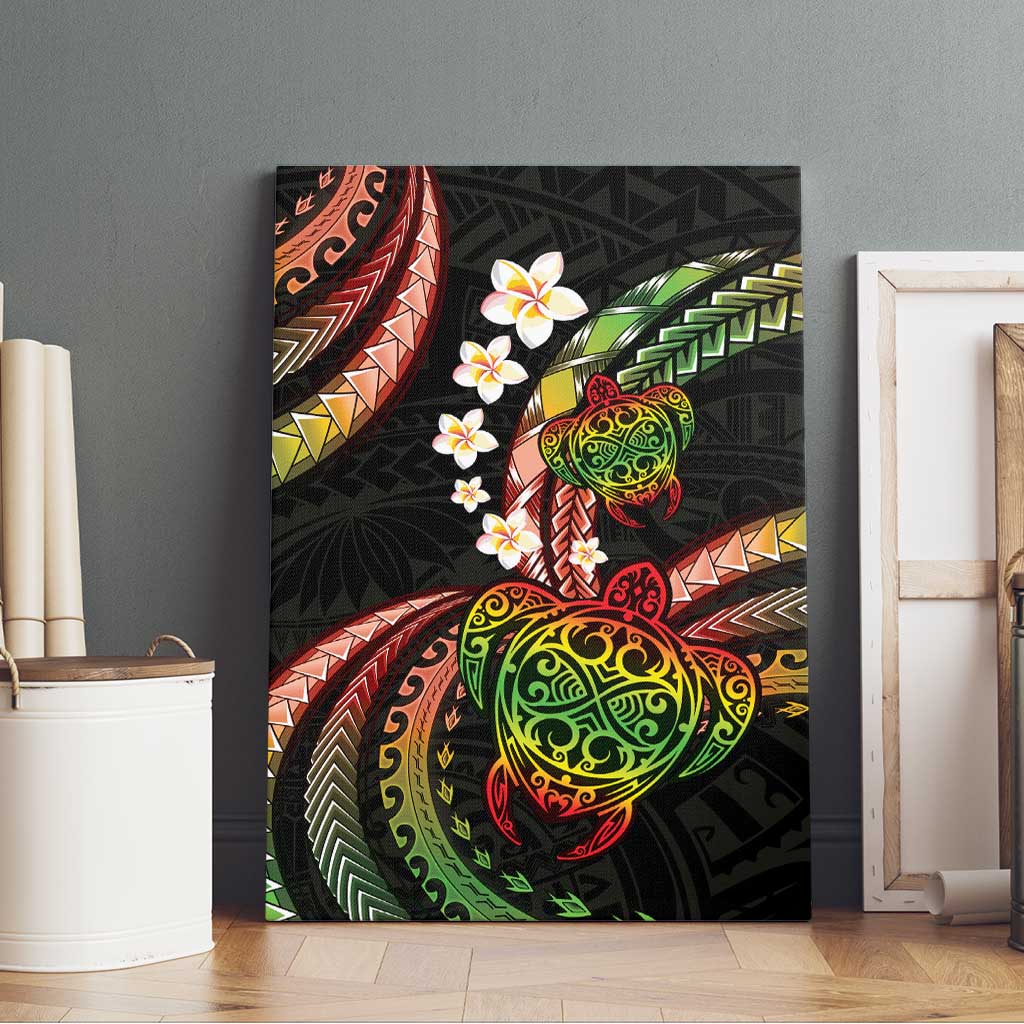 Hawaii Turtles Plumeria Canvas Wall Art Reggae Polynesian Pattern LT01 - Polynesian Pride