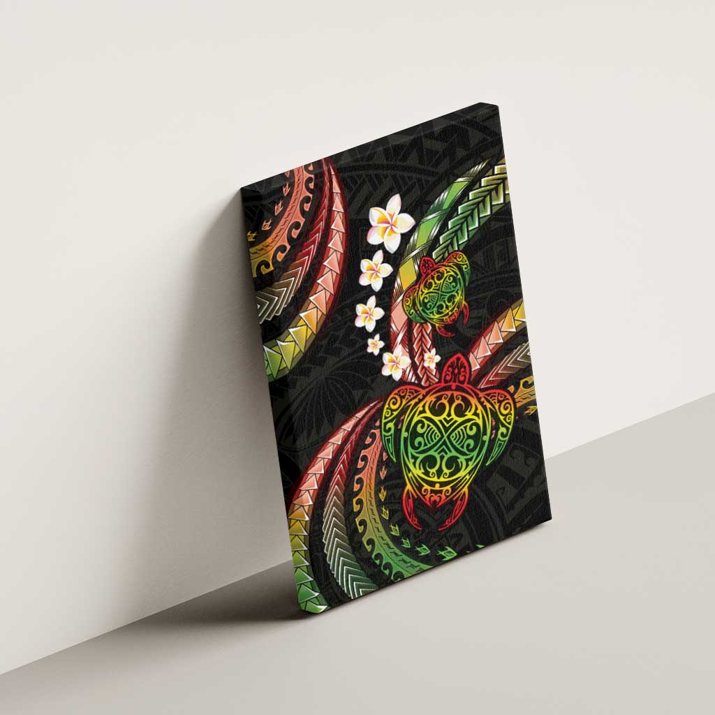 Hawaii Turtles Plumeria Canvas Wall Art Reggae Polynesian Pattern LT01 - Polynesian Pride