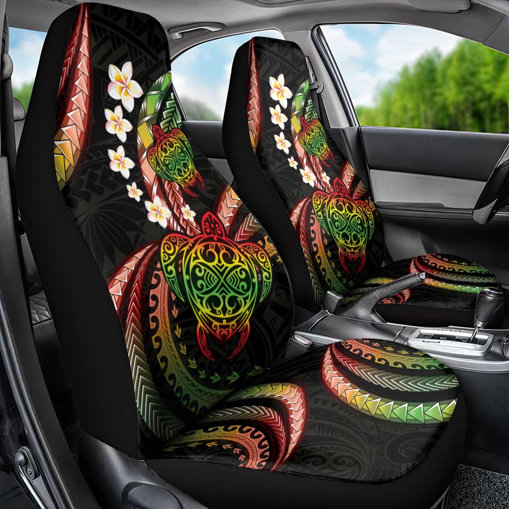 Hawaii Turtles Plumeria Car Seat Cover Reggae Polynesian Pattern LT01 - Polynesian Pride