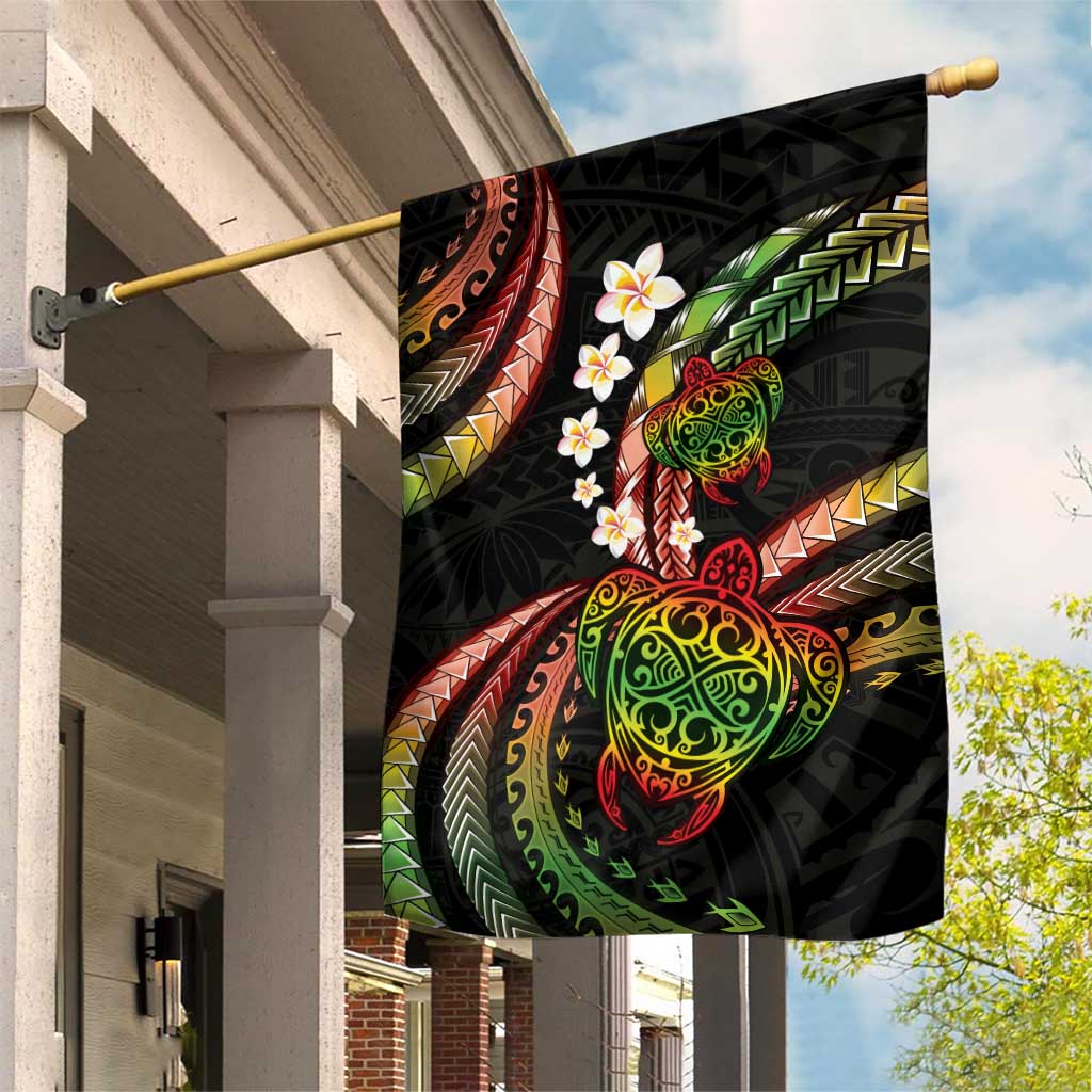 Hawaii Turtles Plumeria Garden Flag Reggae Polynesian Pattern LT01 House Flag Reggae - Polynesian Pride