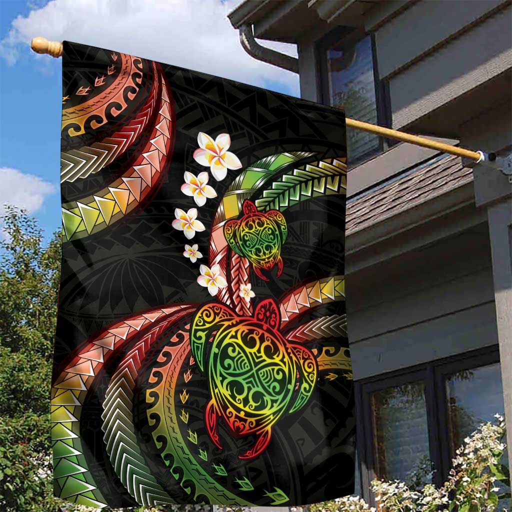 Hawaii Turtles Plumeria Garden Flag Reggae Polynesian Pattern LT01 - Polynesian Pride