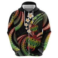 Hawaii Turtles Plumeria Hoodie Reggae Polynesian Pattern LT01 - Polynesian Pride