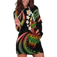 Hawaii Turtles Plumeria Hoodie Dress Reggae Polynesian Pattern LT01 Reggae - Polynesian Pride