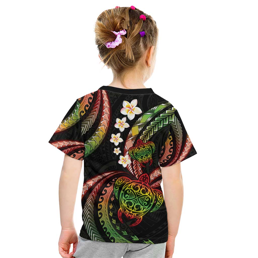 Hawaii Turtles Plumeria Kid T Shirt Reggae Polynesian Pattern LT01 - Polynesian Pride