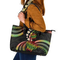 Hawaii Turtles Plumeria Leather Tote Bag Reggae Polynesian Pattern LT01 Reggae - Polynesian Pride