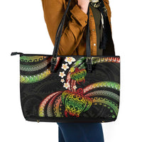 Hawaii Turtles Plumeria Leather Tote Bag Reggae Polynesian Pattern LT01 - Polynesian Pride