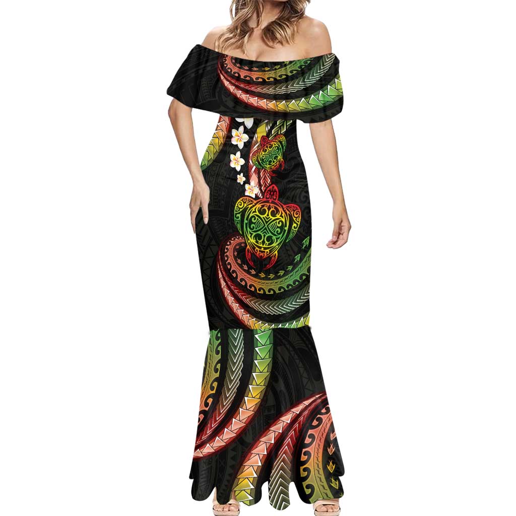 Hawaii Turtles Plumeria Mermaid Dress Reggae Polynesian Pattern LT01 - Polynesian Pride