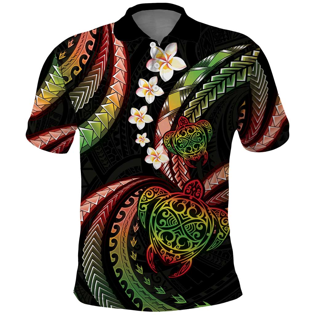 Hawaii Turtles Plumeria Polo Shirt Reggae Polynesian Pattern LT01 Reggae - Polynesian Pride