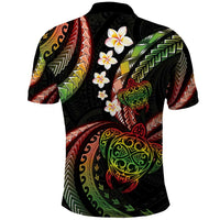 Hawaii Turtles Plumeria Polo Shirt Reggae Polynesian Pattern LT01 - Polynesian Pride