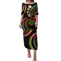 Hawaii Turtles Plumeria Puletasi Reggae Polynesian Pattern LT01 Long Dress Reggae - Polynesian Pride