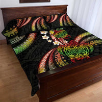 Hawaii Turtles Plumeria Quilt Bed Set Reggae Polynesian Pattern LT01 - Polynesian Pride