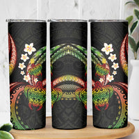 Hawaii Turtles Plumeria Skinny Tumbler Reggae Polynesian Pattern LT01 - Polynesian Pride