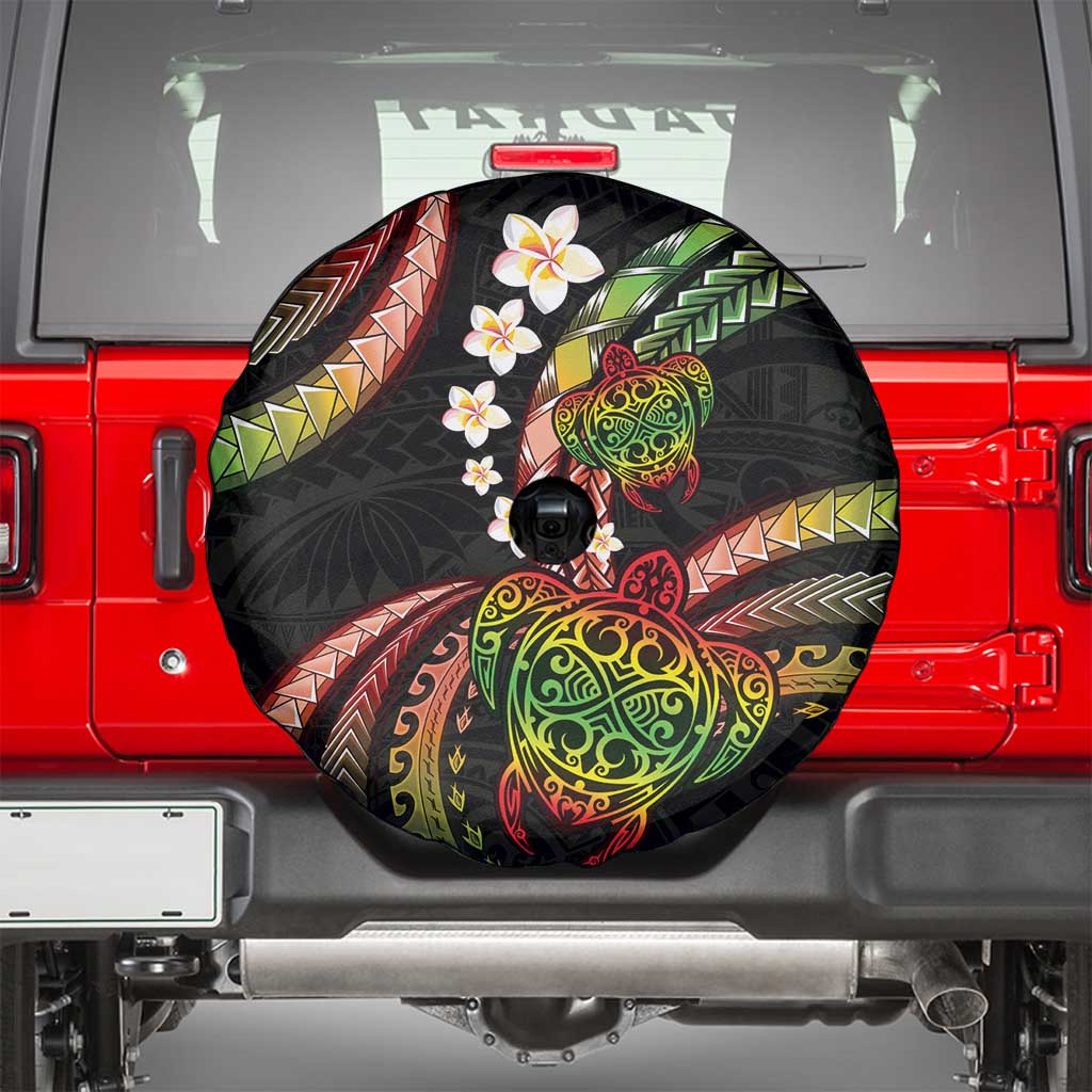 Hawaii Turtles Plumeria Spare Tire Cover Reggae Polynesian Pattern LT01 - Polynesian Pride