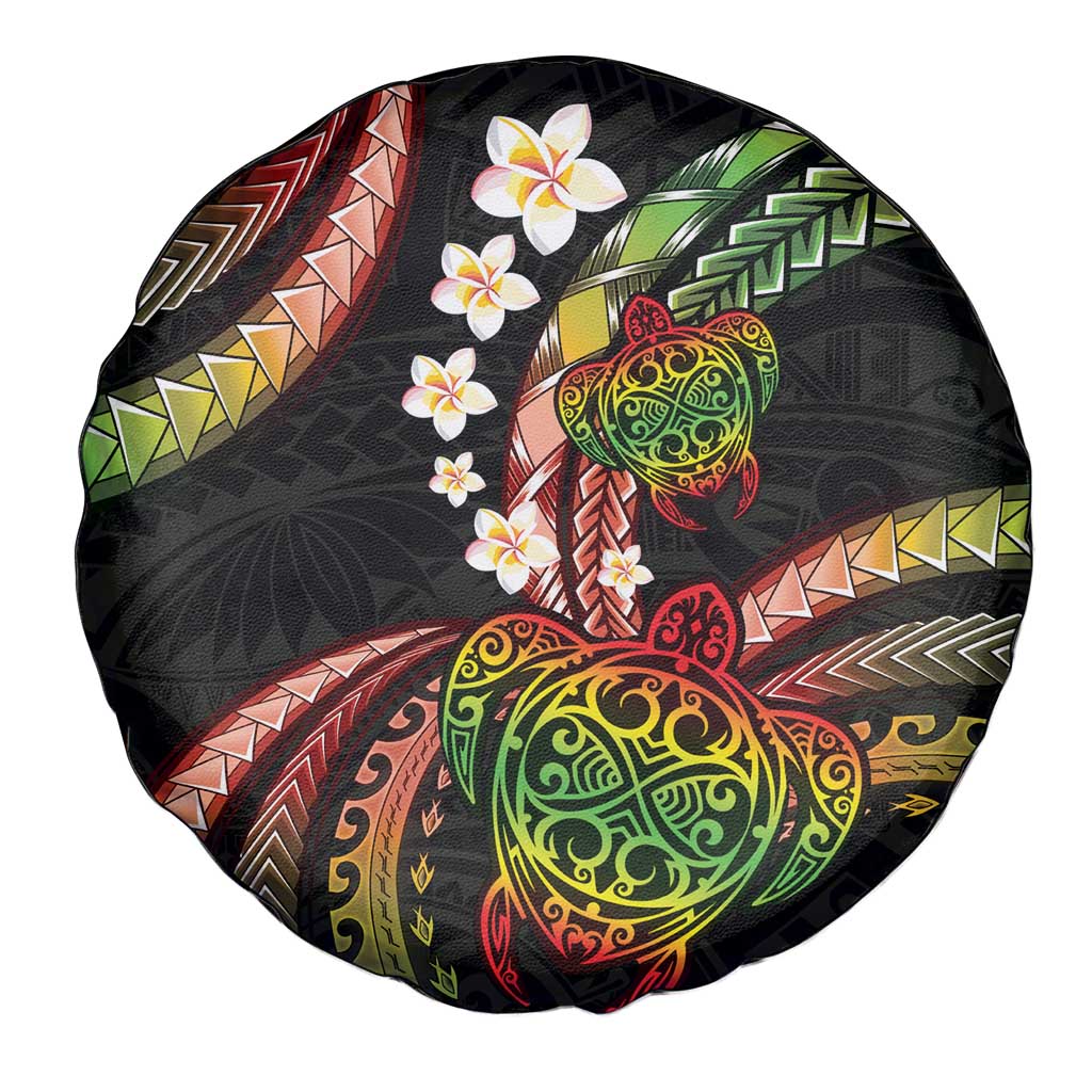 Hawaii Turtles Plumeria Spare Tire Cover Reggae Polynesian Pattern LT01 - Polynesian Pride