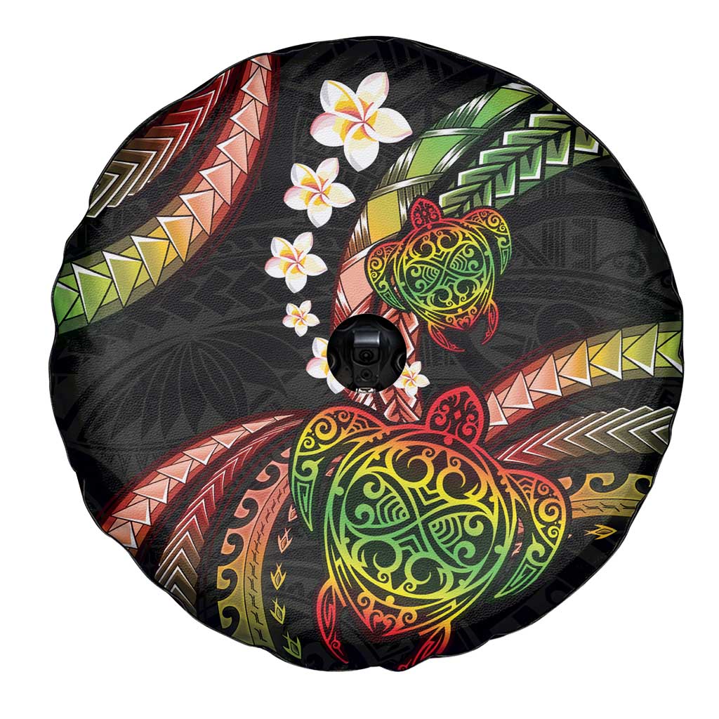 Hawaii Turtles Plumeria Spare Tire Cover Reggae Polynesian Pattern LT01 - Polynesian Pride