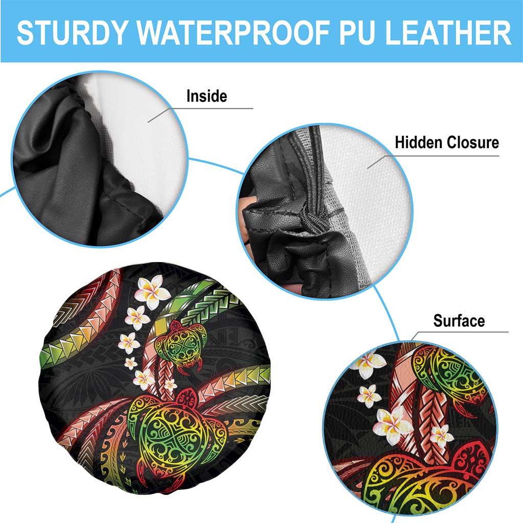 Hawaii Turtles Plumeria Spare Tire Cover Reggae Polynesian Pattern LT01 - Polynesian Pride
