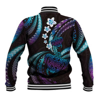 Hawaii Turtles Plumeria Baseball Jacket Amethyst Gradient Polynesian Pattern LT01 - Polynesian Pride