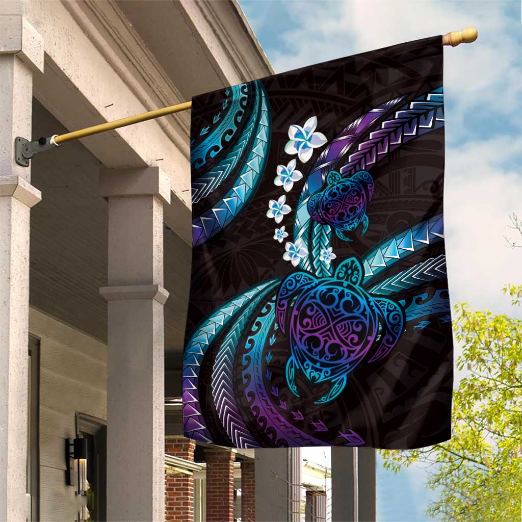 Hawaii Turtles Plumeria Garden Flag Amethyst Gradient Polynesian Pattern LT01 House Flag Purple - Polynesian Pride