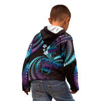 Hawaii Turtles Plumeria Kid Hoodie Amethyst Gradient Polynesian Pattern LT01 - Polynesian Pride