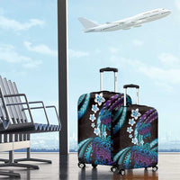 Hawaii Turtles Plumeria Luggage Cover Amethyst Gradient Polynesian Pattern LT01 - Polynesian Pride