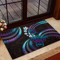 Hawaii Turtles Plumeria Rubber Doormat Amethyst Gradient Polynesian Pattern LT01 - Polynesian Pride