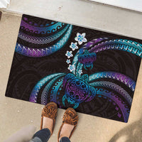 Hawaii Turtles Plumeria Rubber Doormat Amethyst Gradient Polynesian Pattern LT01 - Polynesian Pride