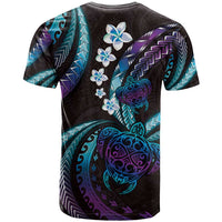 Hawaii Turtles Plumeria T Shirt Amethyst Gradient Polynesian Pattern LT01 - Polynesian Pride