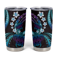 Hawaii Turtles Plumeria Tumbler Cup Amethyst Gradient Polynesian Pattern LT01 Purple - Polynesian Pride