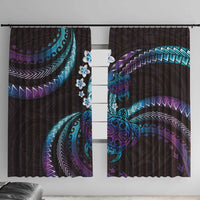 Hawaii Turtles Plumeria Window Curtain Amethyst Gradient Polynesian Pattern LT01 With Hooks Purple - Polynesian Pride