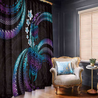 Hawaii Turtles Plumeria Window Curtain Amethyst Gradient Polynesian Pattern LT01 - Polynesian Pride